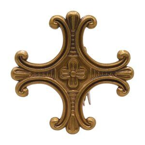 Men Women Belt Buckle Dark Gold Metal Jeremiah Cross Saint Maurice Decorative